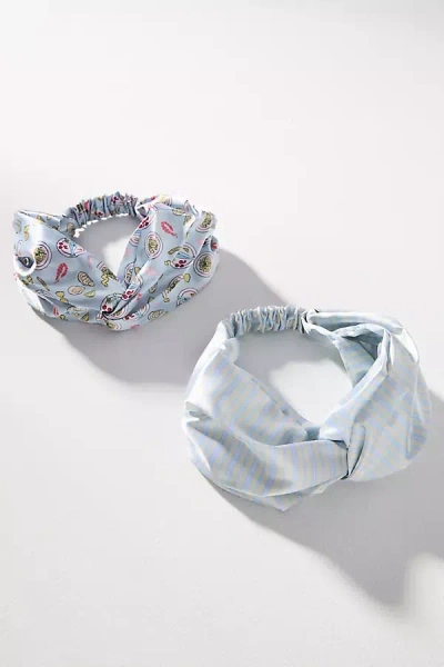 Frasier Sterling Italian Dinner Printed Satin Twist Headbands, Set Of 2