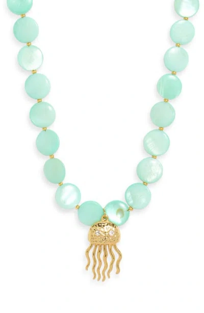 Frasier Sterling Jellyfish Pendant Necklace In Gold