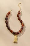 Frasier Sterling Knot Now Necklace In Brown
