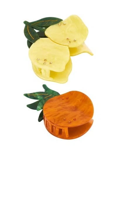 Frasier Sterling Lemon Clip Set In Multi