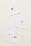 Frasier Sterling Linen Blend Dog Cocktail Napkins, Set Of 4 In White