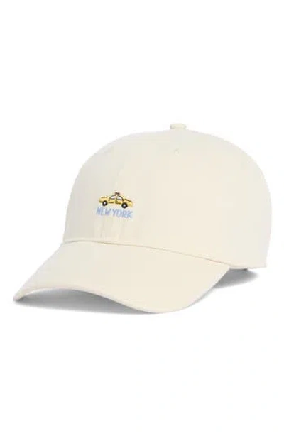 Frasier Sterling Ny Taxi Embroidered Baseball Cap In White