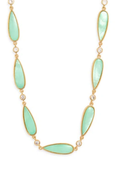 Frasier Sterling Oahu Cubic Zirconia Necklace In Gold