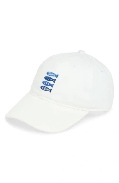 Frasier Sterling Offshore Embroidered Baseball Cap In White