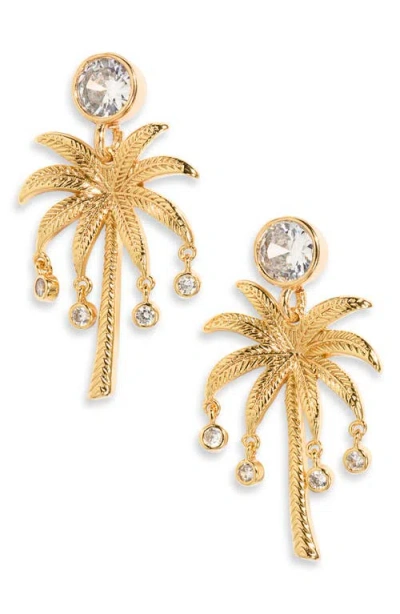 Frasier Sterling Palm Royale Drop Earrings In Gold