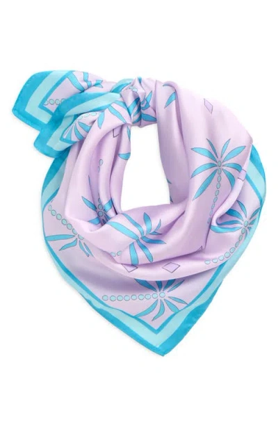 Frasier Sterling Palm Square Scarf In Pink