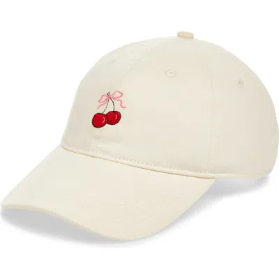 Frasier Sterling Red Cherry Baseball Cap In White