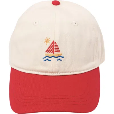 Frasier Sterling Sail Embroidered Baseball Cap In Red