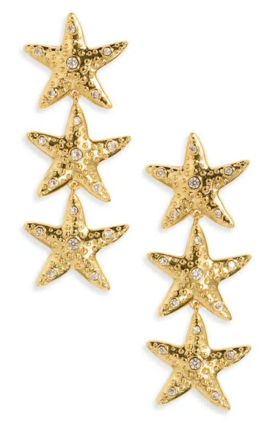 Frasier Sterling Sea Star Drop Earrings In Gold