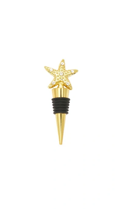 Frasier Sterling Sea Star Wine Stopper In Gold