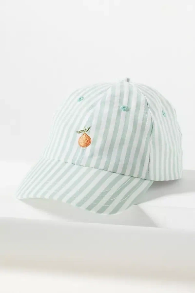 Frasier Sterling Seersucker Baseball Cap In Metallic