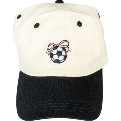 Frasier Sterling Soccer Bow Embroidered Baseball Cap In Black