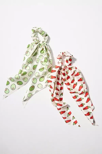 Frasier Sterling Spicy Hair Scarves, Set Of 2 In White