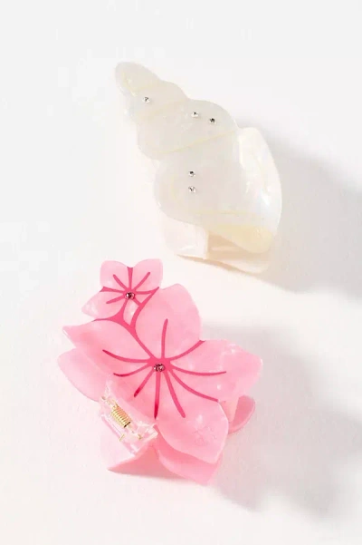 Frasier Sterling Summer Claw Clips, Set Of 2 In Pink