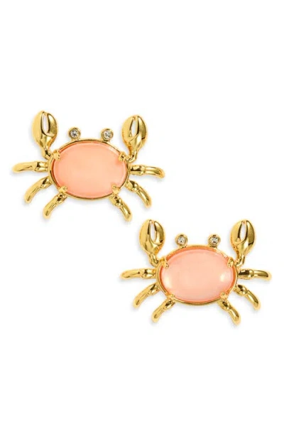 Frasier Sterling Tide Pool Crab Stud Earrings In Coral