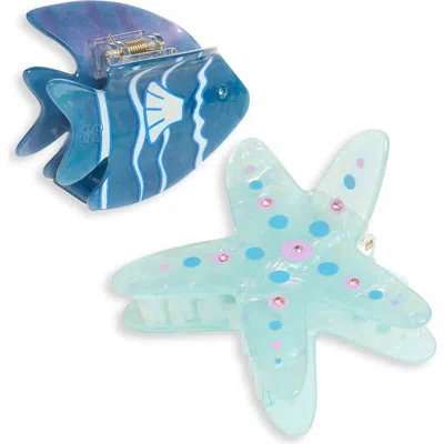 Frasier Sterling Tide Pool Set Of 2 Claw Clips In Blue