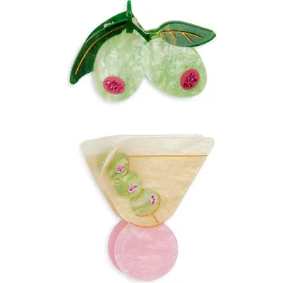 Frasier Sterling Tini Time Set Of 2 Claw Clips In Pattern