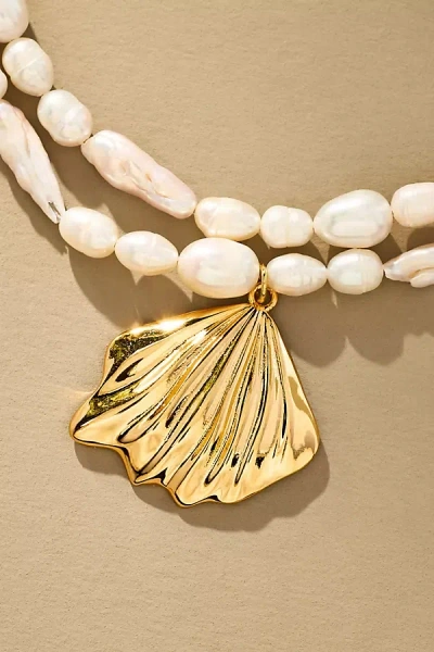 Frasier Sterling Tropea Pearl Charm Necklace In White