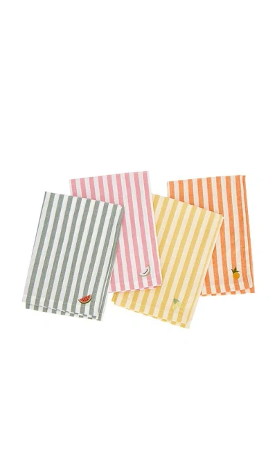 Frasier Sterling Tutti Fruity Dinner Napkin Set In Multi