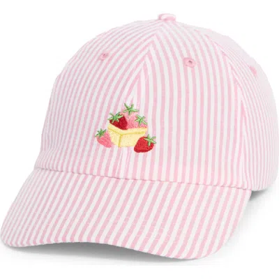 Frasier Sterling Very Berry Canvas Adjustable Baseball Cap In Pink