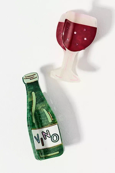 Frasier Sterling Vino Crystal Hair Claw Clips, Set Of 2 In Multi