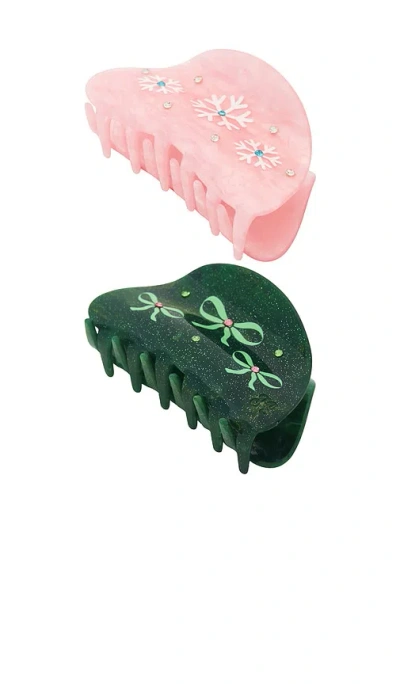 Frasier Sterling Winter Wonderland Crystal Claw Clip Set Of 2 In Metallic