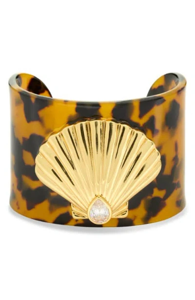 Frasier Sterling Zanzibar Shell Cuff Bracelet In Gold