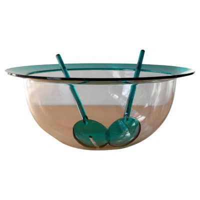 Pre-owned Fratelli Guzzini Postmodern Italian Rare Salad Bowl And Server Set In Brown