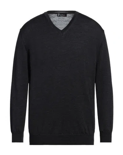 Fratelli Man Sweater Steel Grey Size Xl Wool In Gray