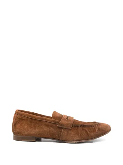 Fratelli Rennella Suede Penny Loafers In Brown