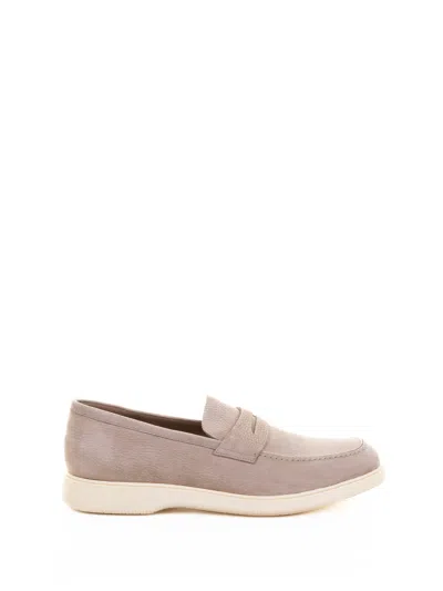 Fratelli Rossetti Black Moccasin In Beige Suede