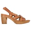 Fratelli Rossetti Block Sandal Heels In Brown Leather In Brown