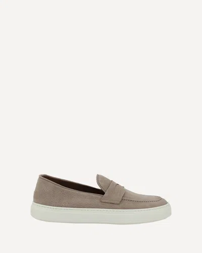Fratelli Rossetti Hammered Leather Loafers In Beige