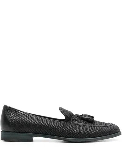 Fratelli Rossetti Interwoven Leather Loafers In Blue