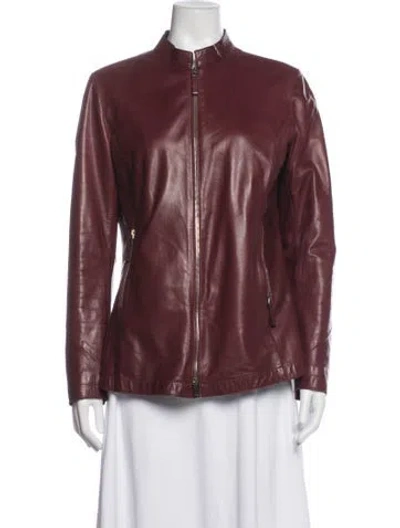 Pre-owned Fratelli Rossetti Lamb Leather Biker Jacket In Red