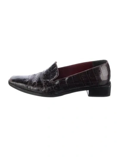 Pre-owned Fratelli Rossetti Leather Animal Print Loafers In Brown