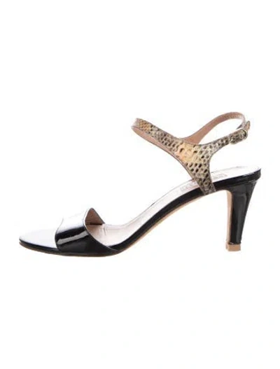 Pre-owned Fratelli Rossetti Leather Animal Print Sandals In Brown