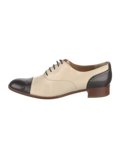 Pre-owned Fratelli Rossetti Leather Colorblock Pattern Mules In Neutral
