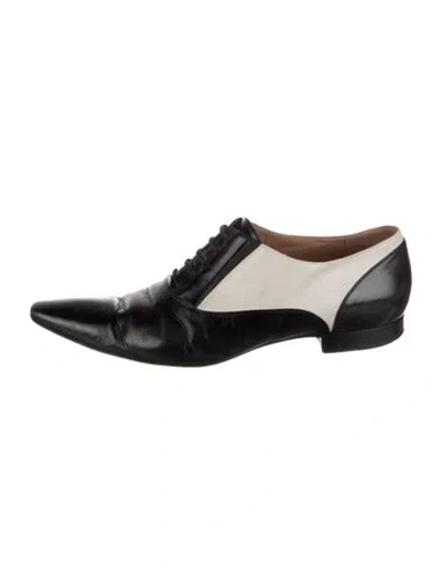 Pre-owned Fratelli Rossetti Leather Colorblock Pattern Oxfords In Black