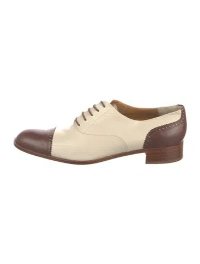 Pre-owned Fratelli Rossetti Leather Colorblock Pattern Pumps In White