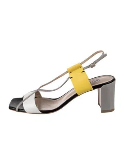 Pre-owned Fratelli Rossetti Leather Colorblock Pattern Slingback Sandals In Transparent