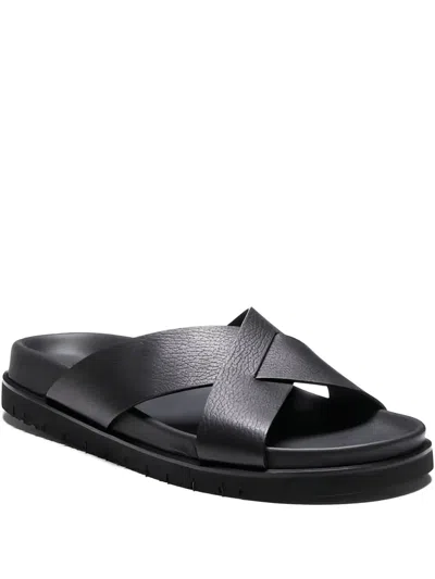 Fratelli Rossetti Leather Cross Sandals In Black