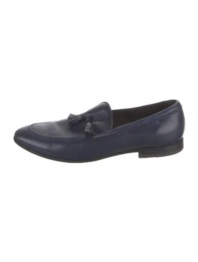 Pre-owned Fratelli Rossetti Leather Dress Loafers In Blue