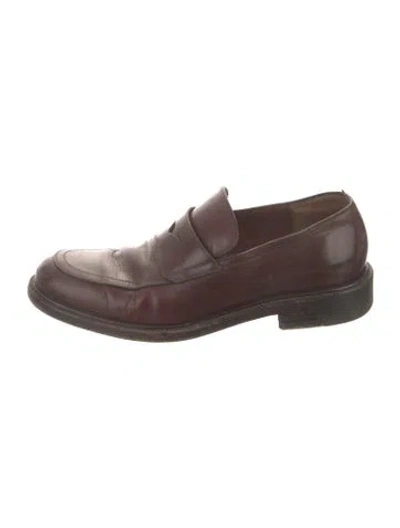 Pre-owned Fratelli Rossetti Leather Dress Loafers In Brown