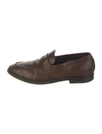 Pre-owned Fratelli Rossetti Leather Dress Loafers In Brown
