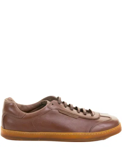 Fratelli Rossetti Leather Lace-up Sneakers In Brown