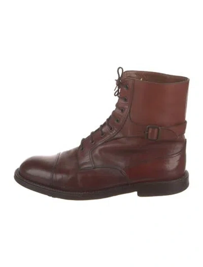 Pre-owned Fratelli Rossetti Leather Lace-up Boots In Brown