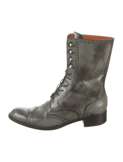 Pre-owned Fratelli Rossetti Leather Lace-up Boots In Green