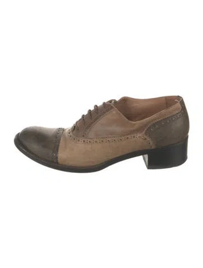 Pre-owned Fratelli Rossetti Leather Lasercut Accents Pumps In Brown