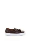 Fratelli Rossetti Leather Moccasin With Tassels And Contrasting Sole In Red